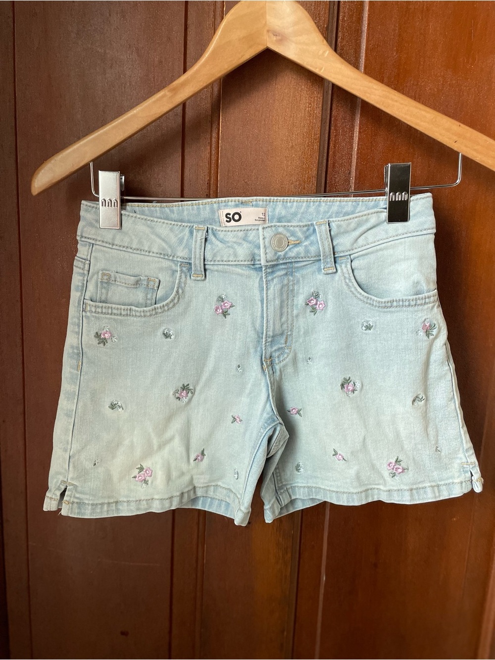 SO girls size 12 denim shorts